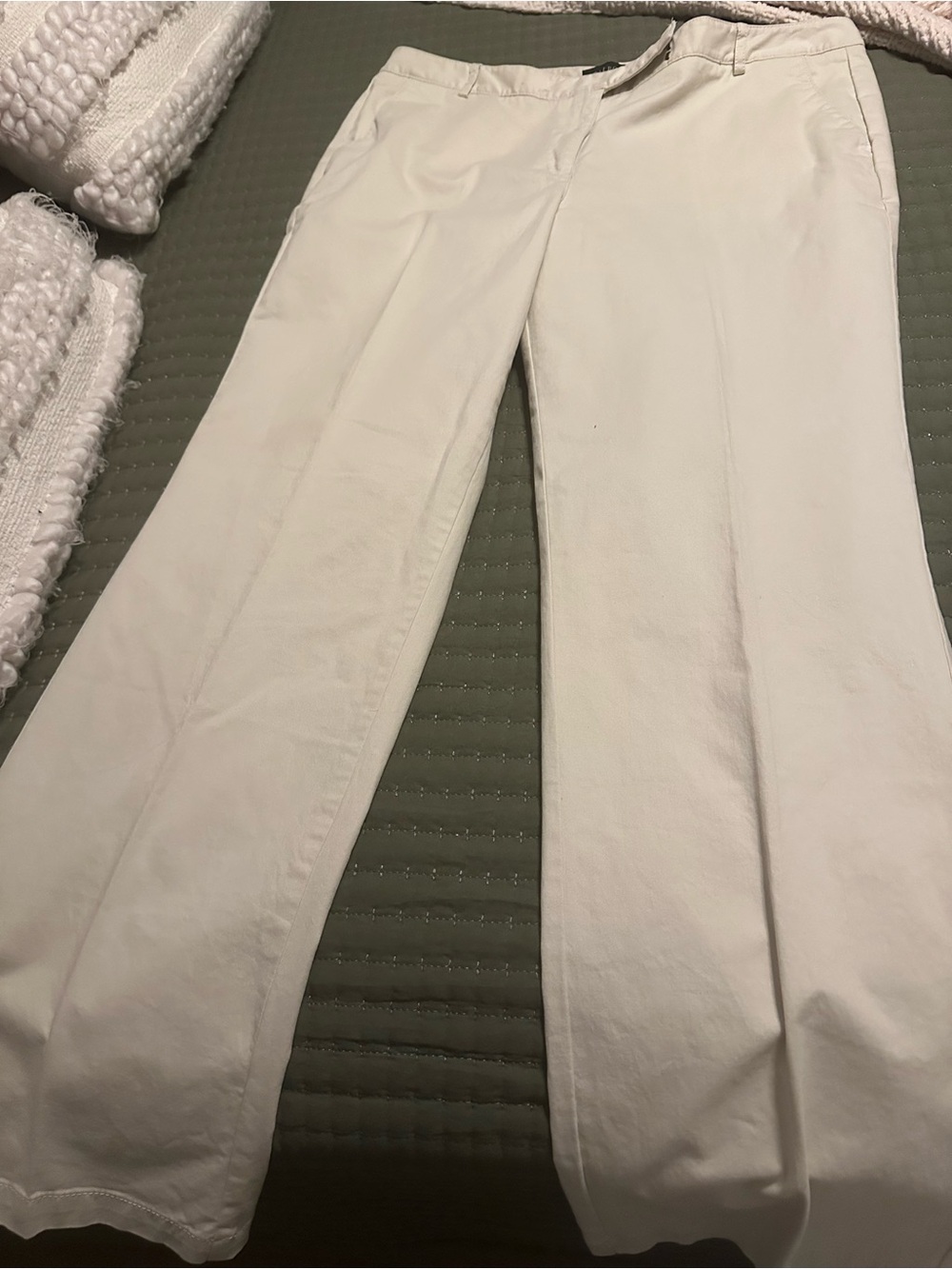 Talbots Women's White Stretch Straight-Leg pants